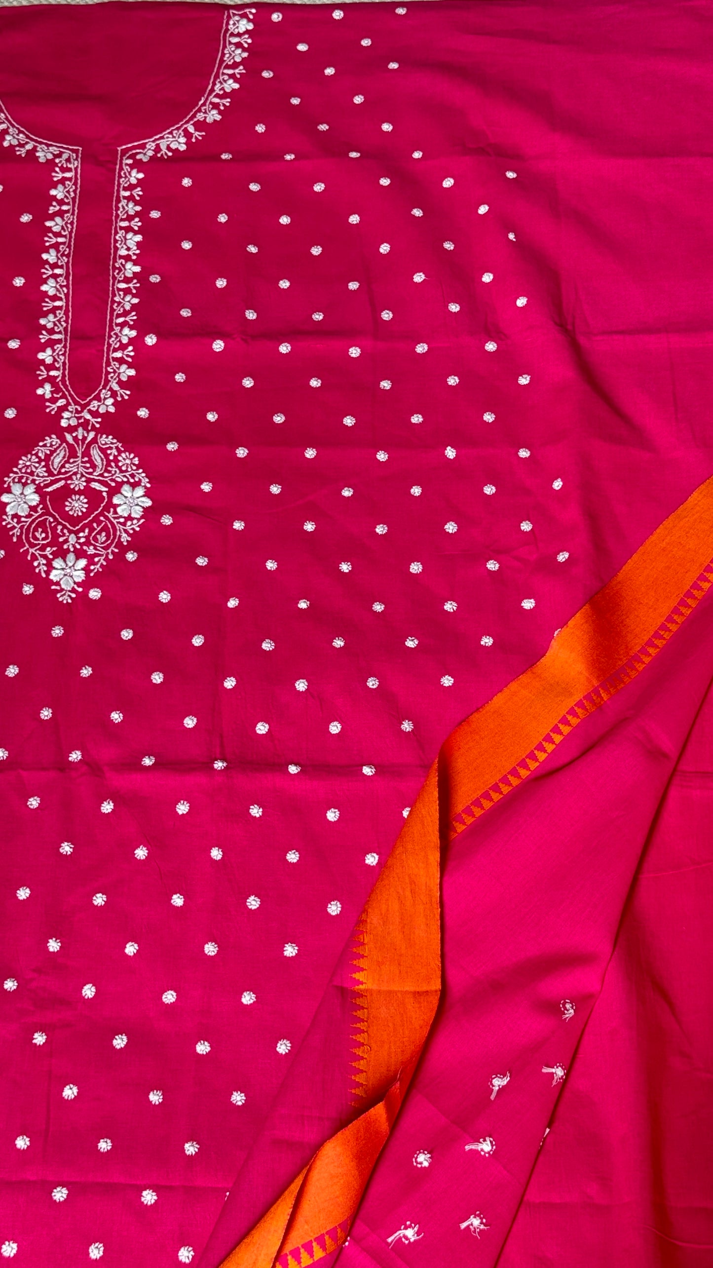 Unstitched kurta/ top piece in cotton