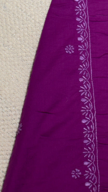 Deep pinkish mauve - Unstitched kurta/ top piece in cotton