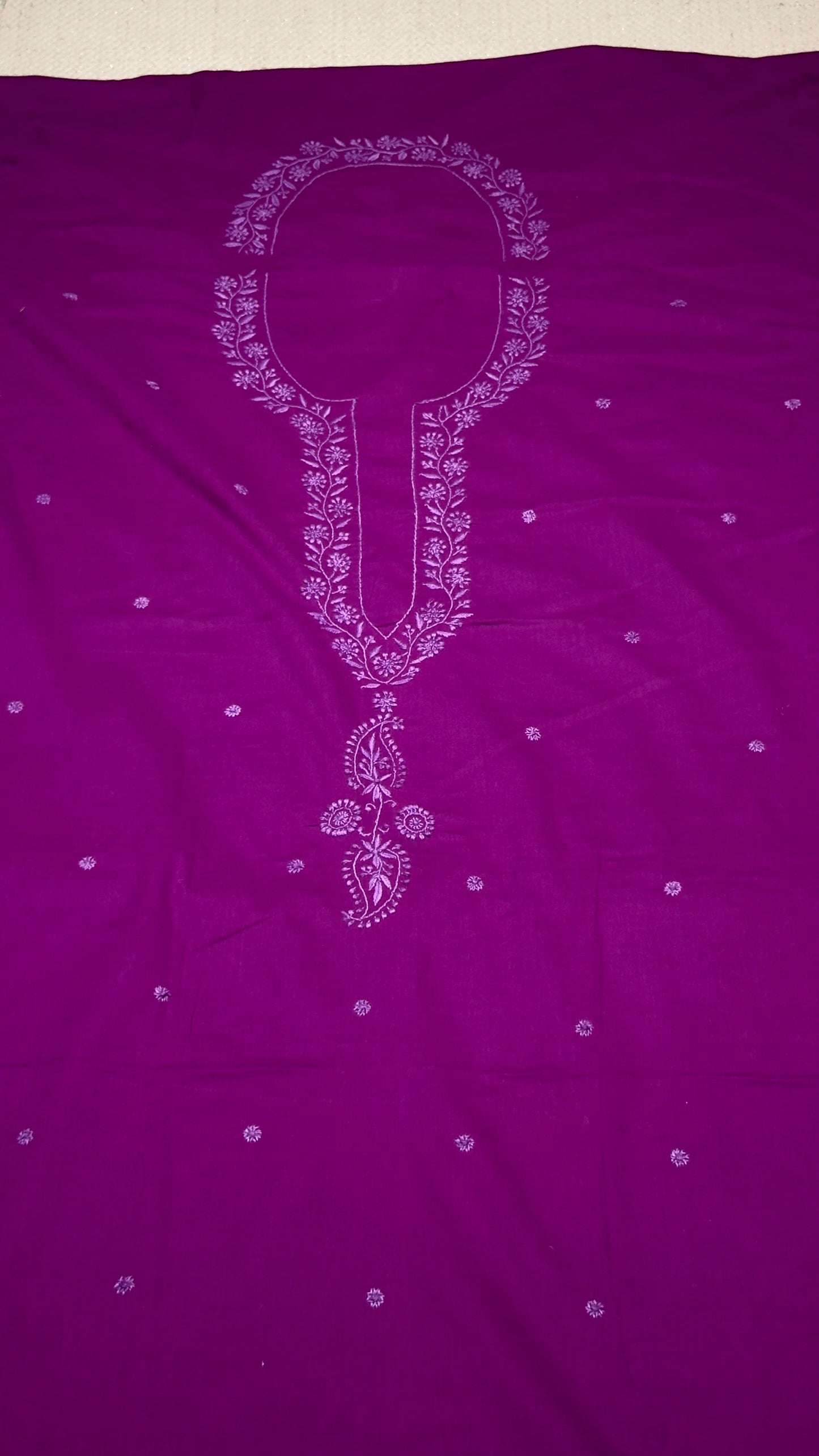 Deep pinkish Mauve colour - Unstitched kurta/ top piece in cotton