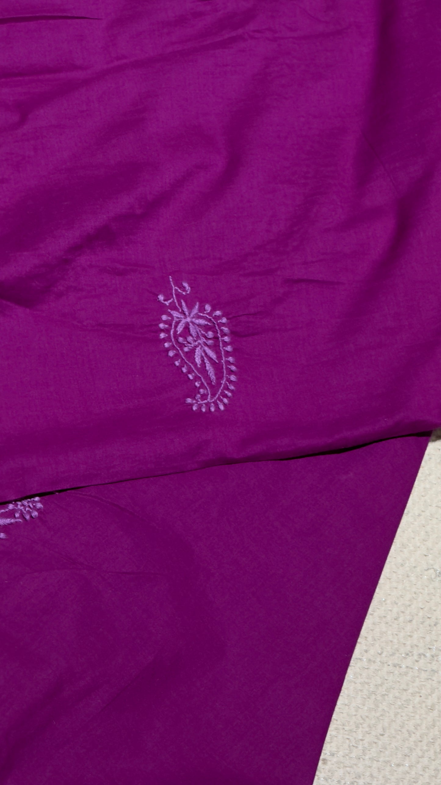 Deep pinkish Mauve colour - Unstitched kurta/ top piece in cotton