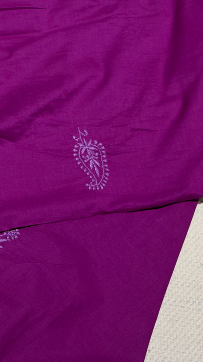 Deep pinkish Mauve colour - Unstitched kurta/ top piece in cotton