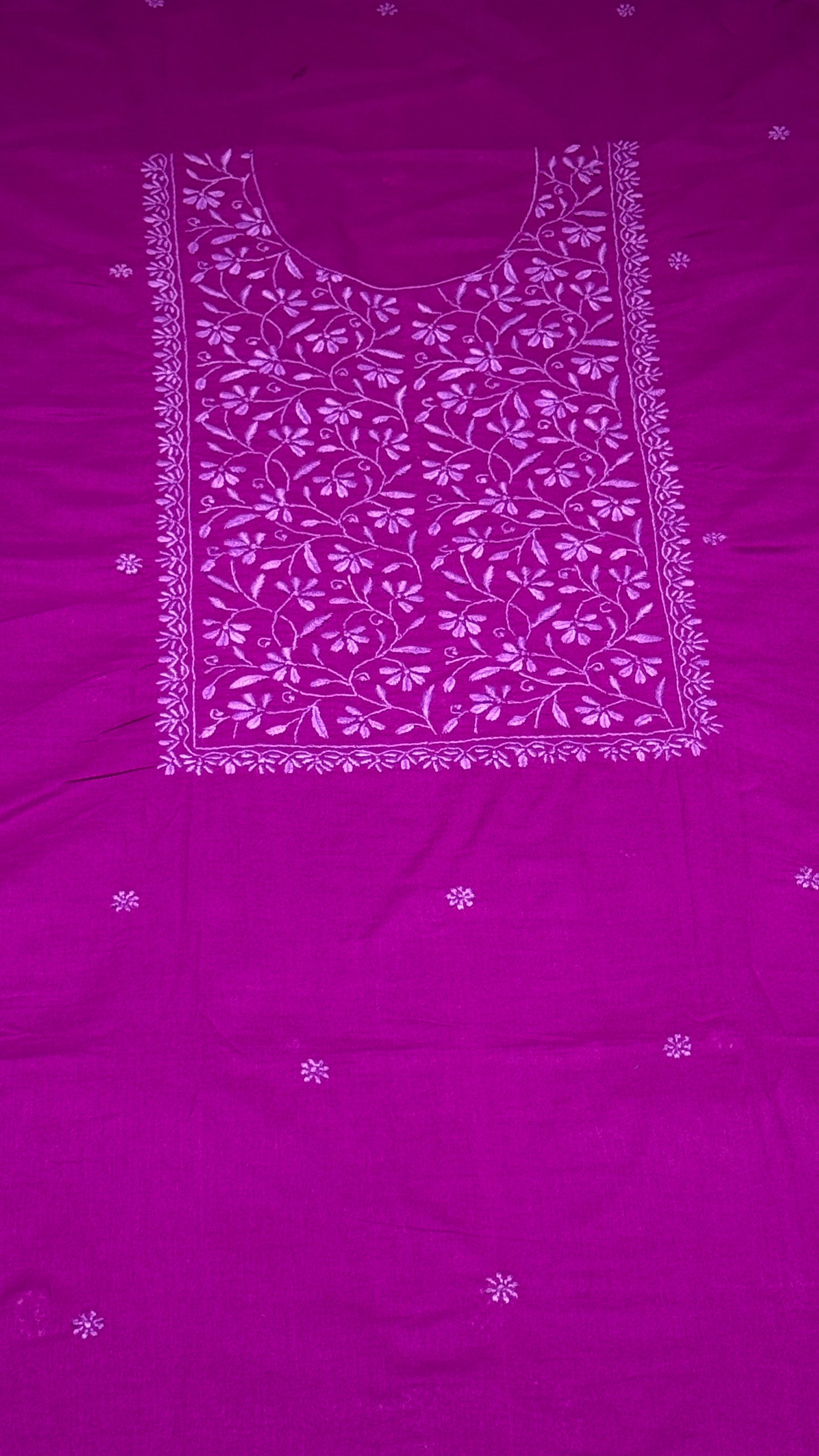 Deep pinkish mauve - Unstitched kurta/ top piece in cotton