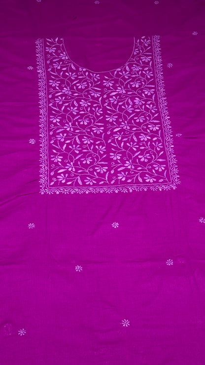 Deep pinkish mauve - Unstitched kurta/ top piece in cotton