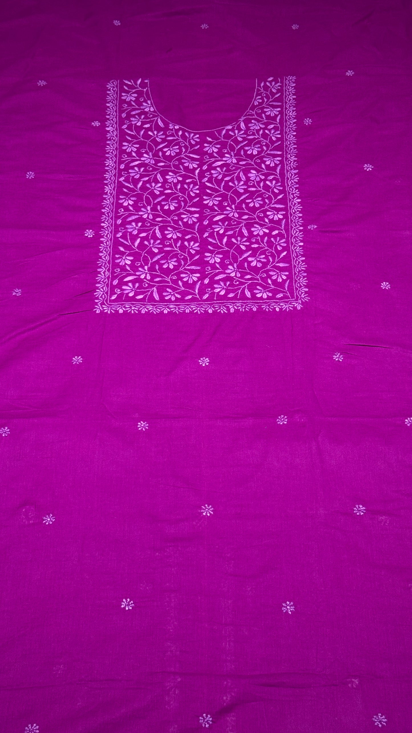 Deep pinkish mauve - Unstitched kurta/ top piece in cotton