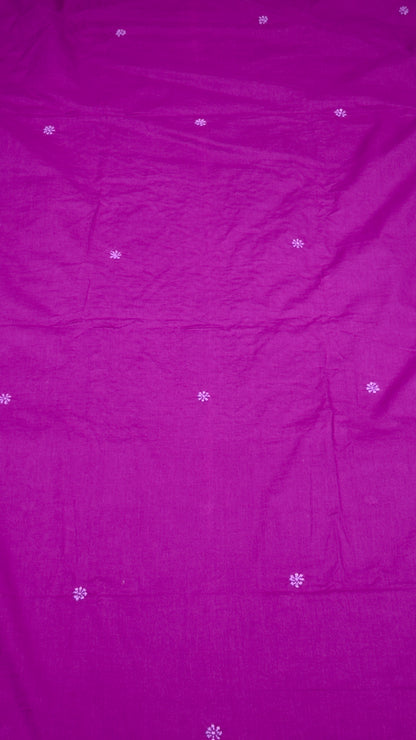 Deep pinkish mauve - Unstitched kurta/ top piece in cotton