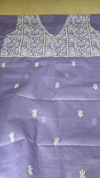 Unstitched kurta/ top piece in cotton - mauve colour