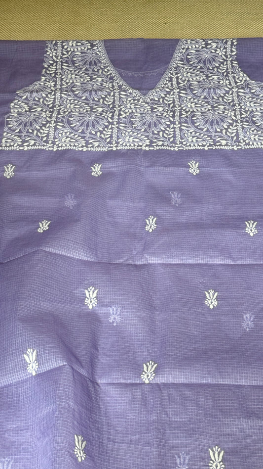 Unstitched kurta/ top piece in cotton - mauve colour