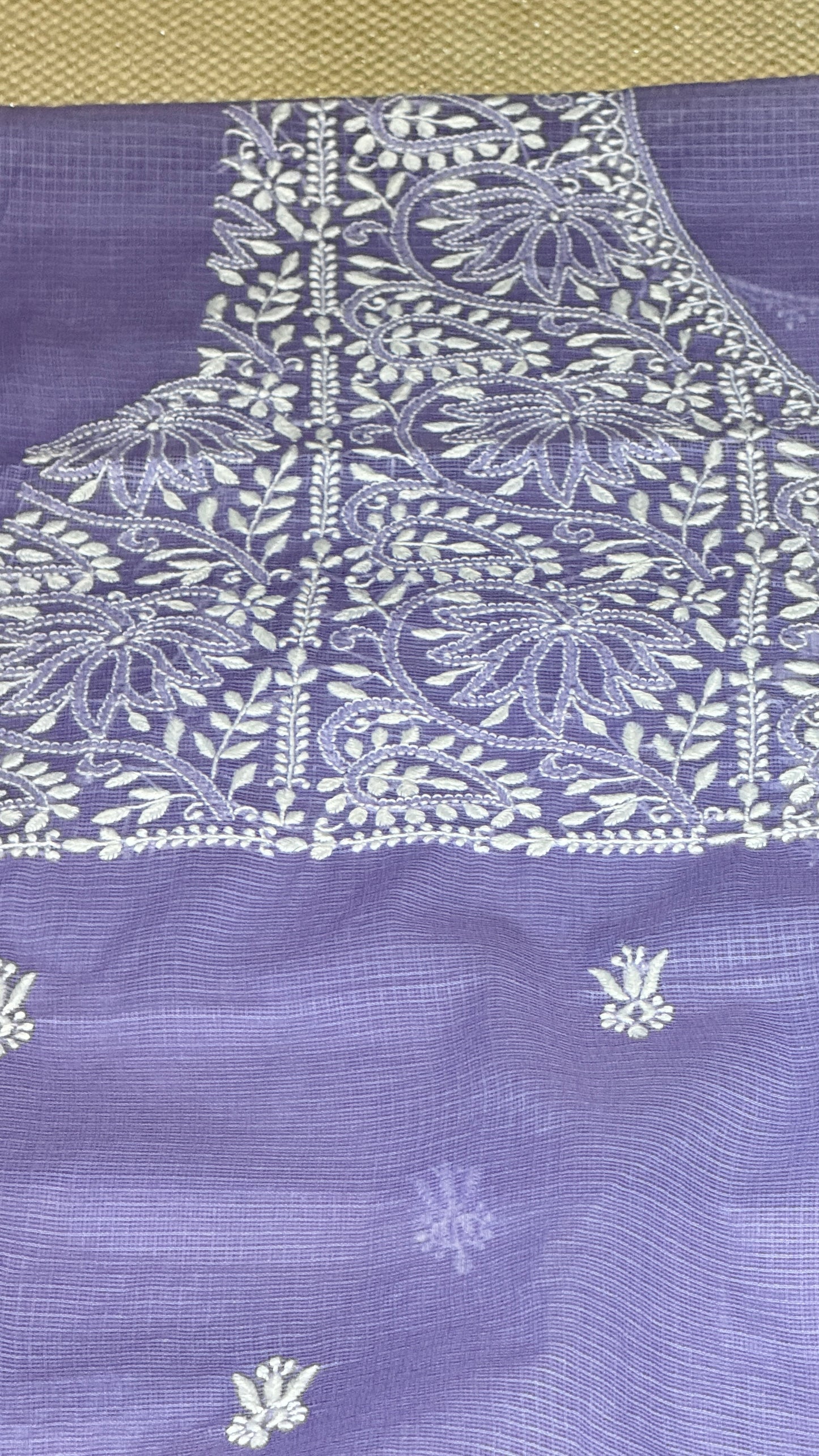 Unstitched kurta/ top piece in cotton - mauve colour