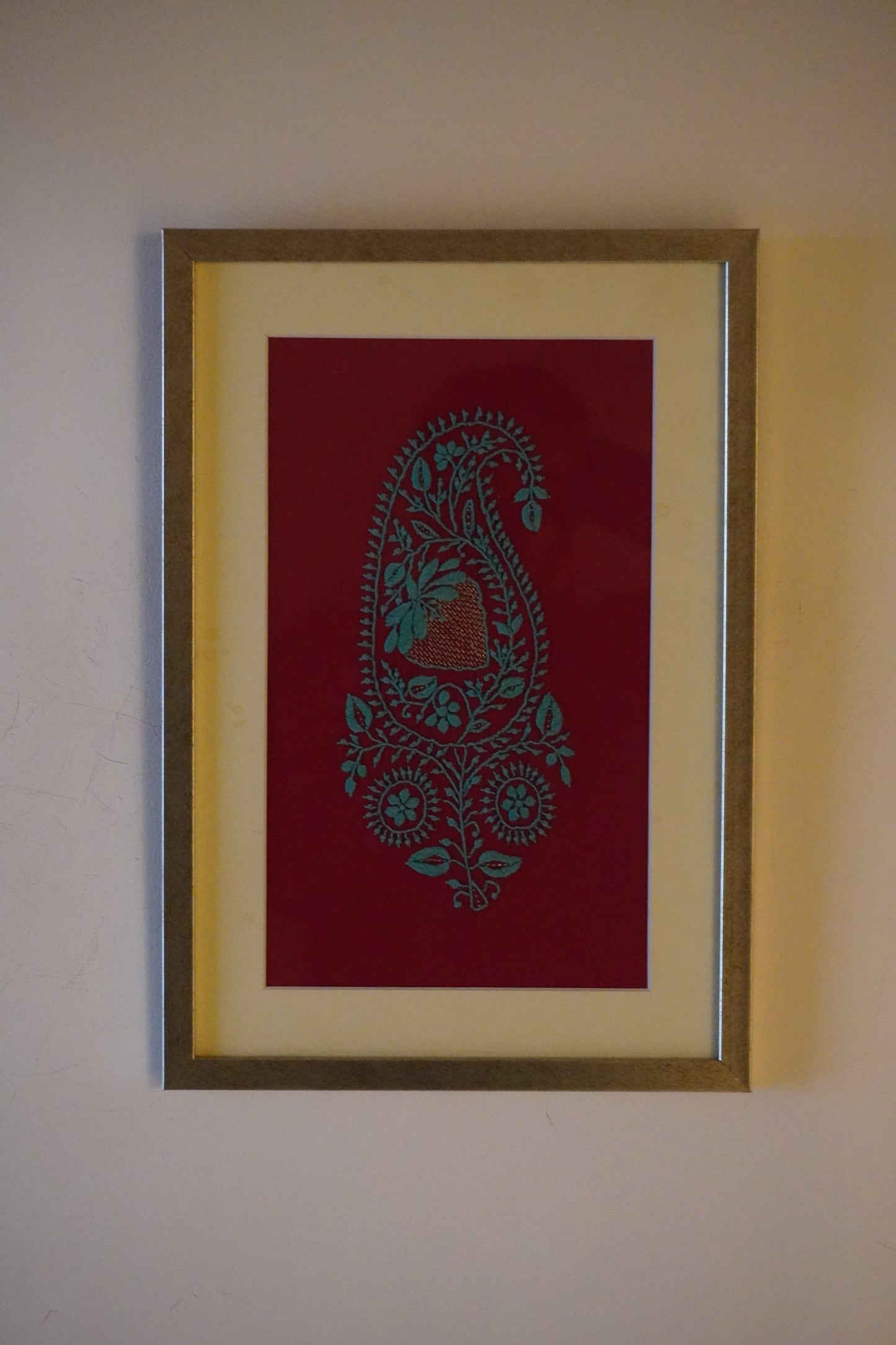 Chikankari embroidery frame for wall decoration