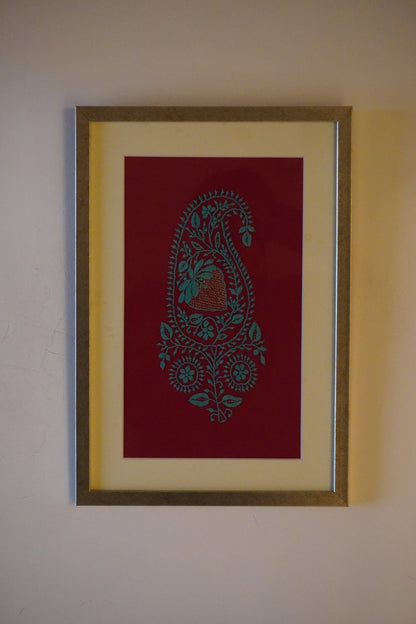 Chikankari embroidery frame for wall decoration