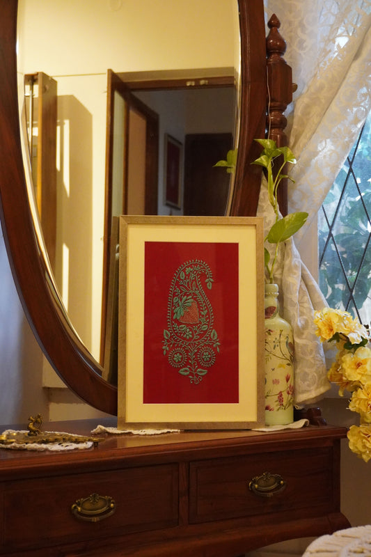 Chikankari embroidery frame for wall decoration