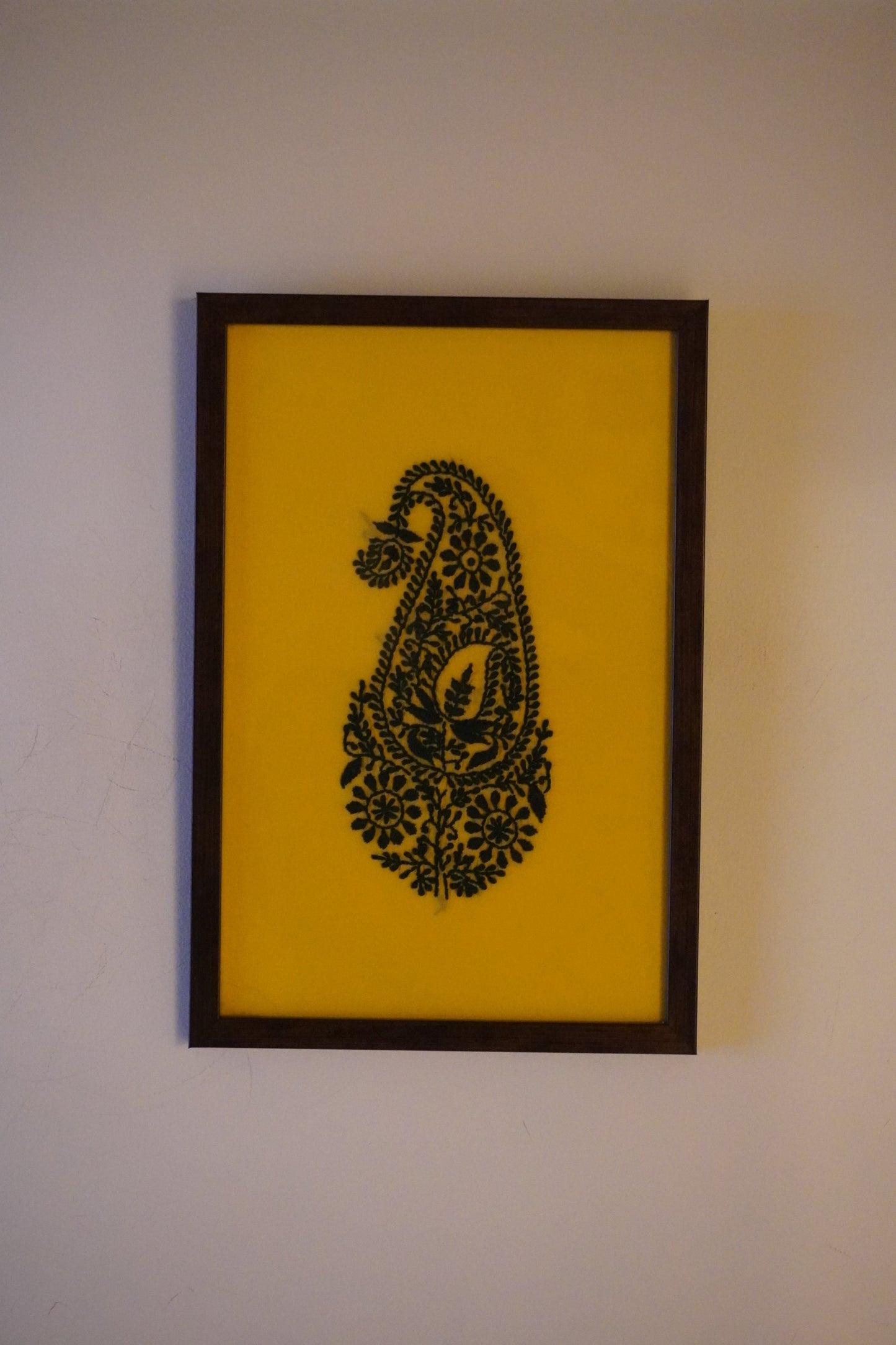 Chikankari embroidery frame for wall decoration