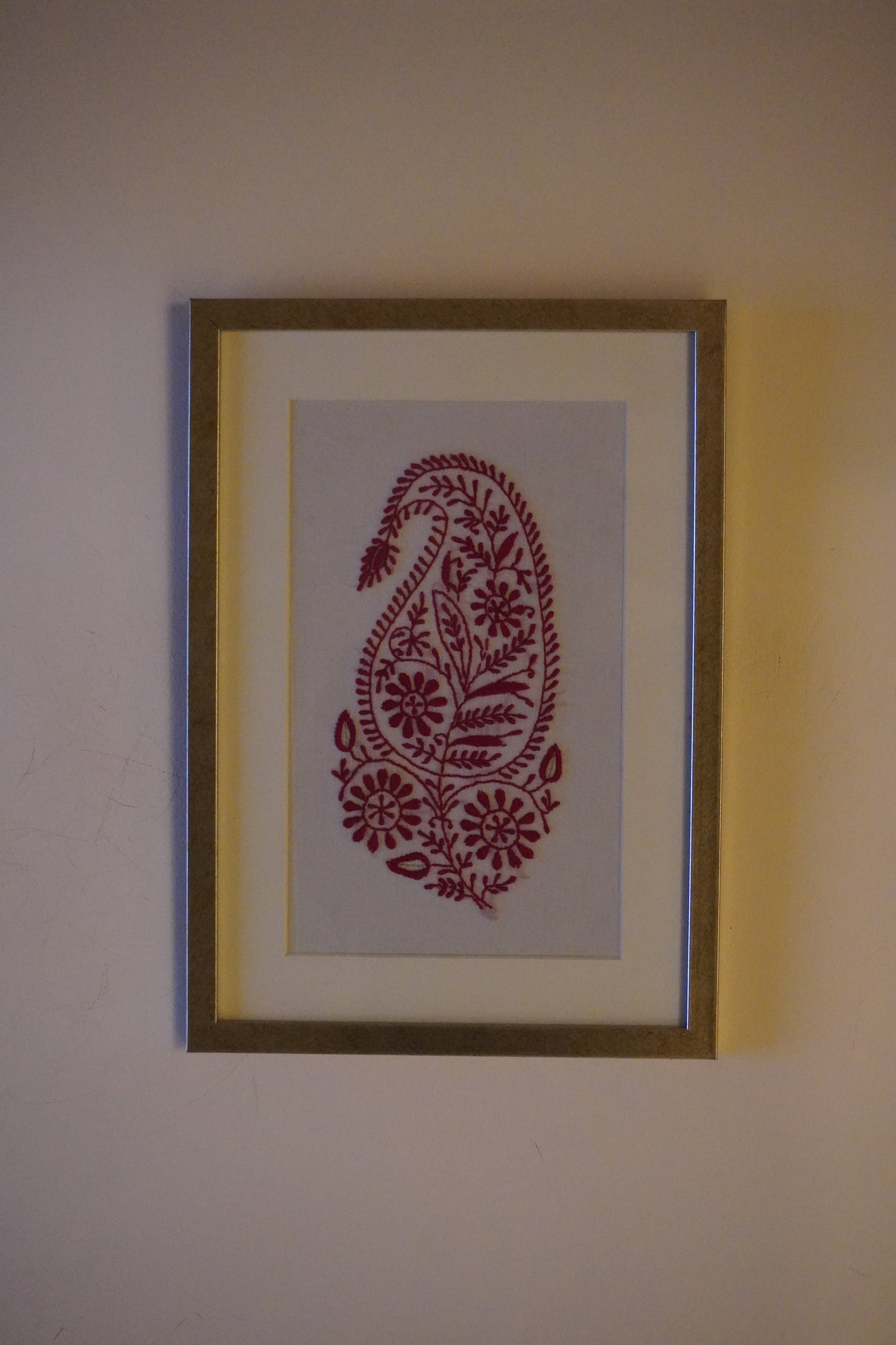 Chikankari embroidery frame for wall decoration