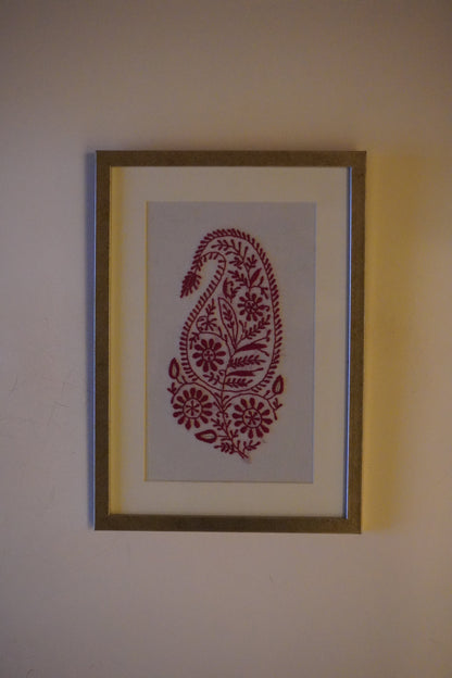 Chikankari embroidery frame for wall decoration