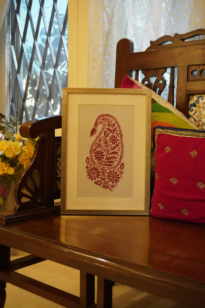 Chikankari embroidery frame for wall decoration