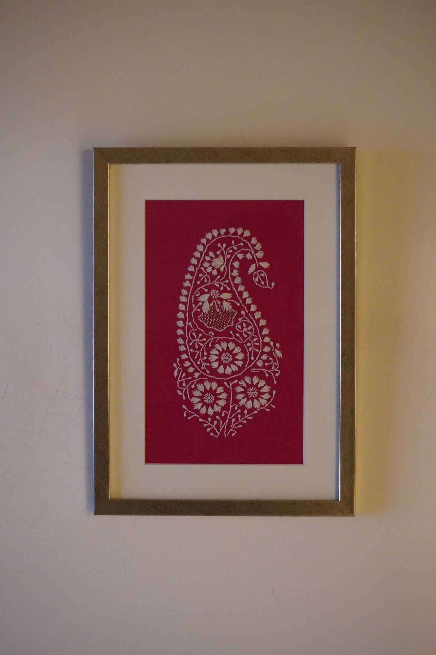 Chikankari embroidery frame for wall decoration