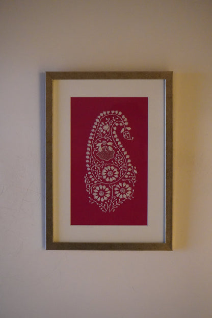 Chikankari embroidery frame for wall decoration