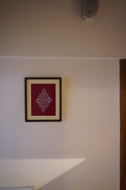 Chikankari embroidery frame for wall decoration