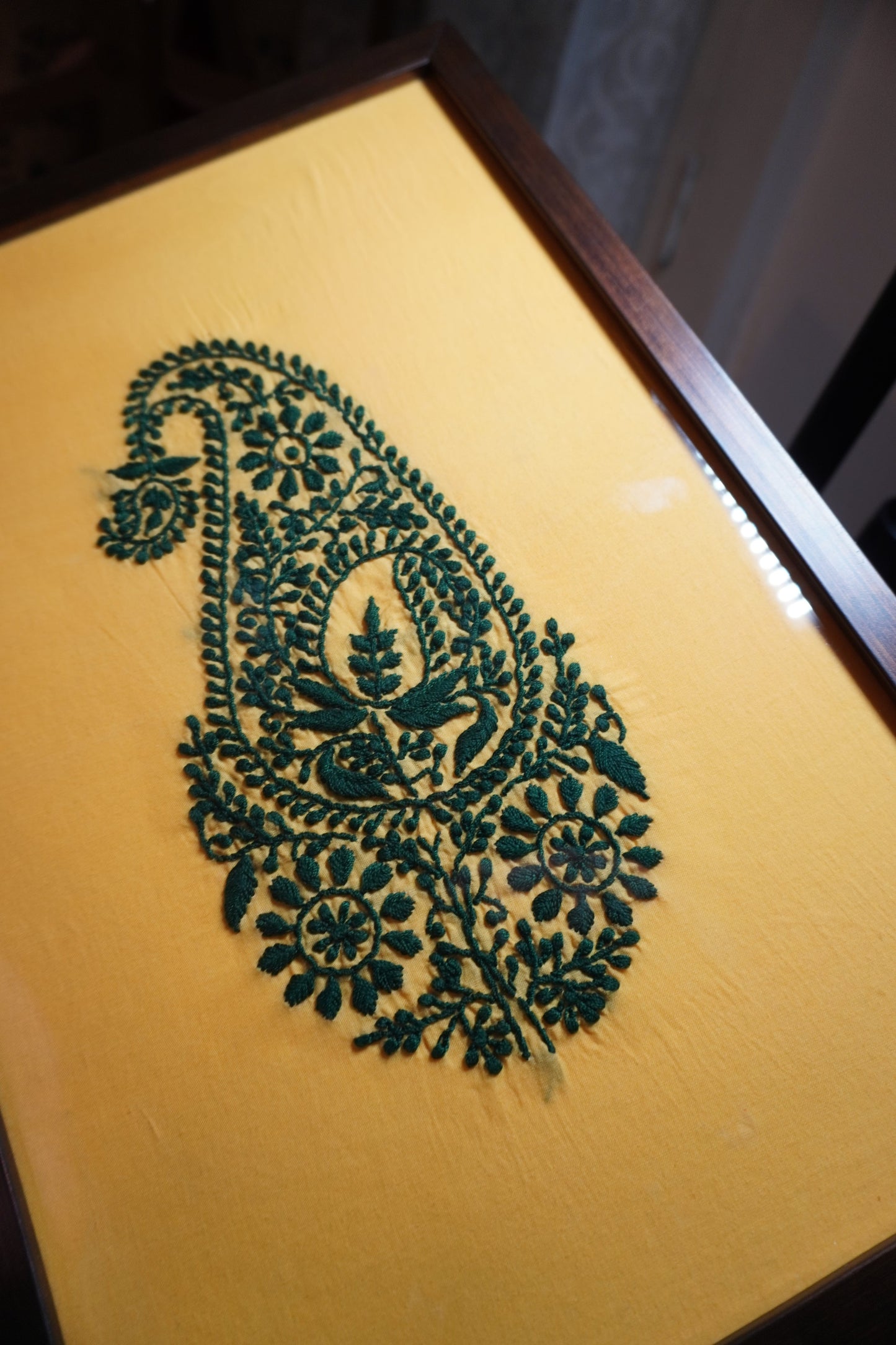 Chikankari embroidery frame for wall decoration